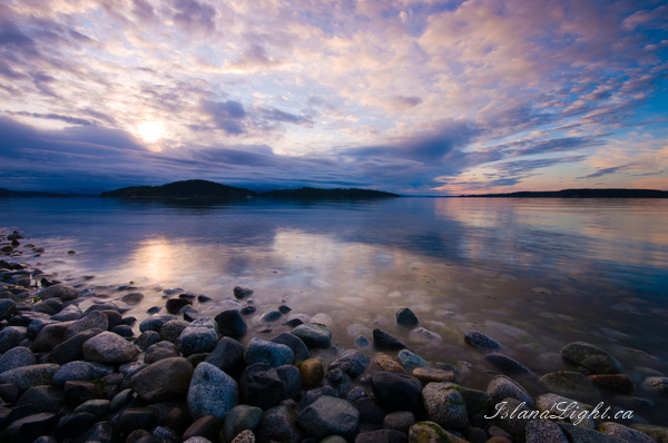 Hollyhock Beach in Morning Light ~ Sunrise Photo from Cortes Island Canada.