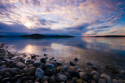 Hollyhock Beach in Morning Light ~ Sunrise Photo from Cortes Island Canada.