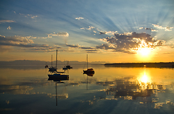 Indian Summer - Cortes Island Moored Sailboat photo