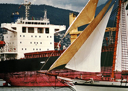 The Old and The New - Vancouver Tall Ship photo